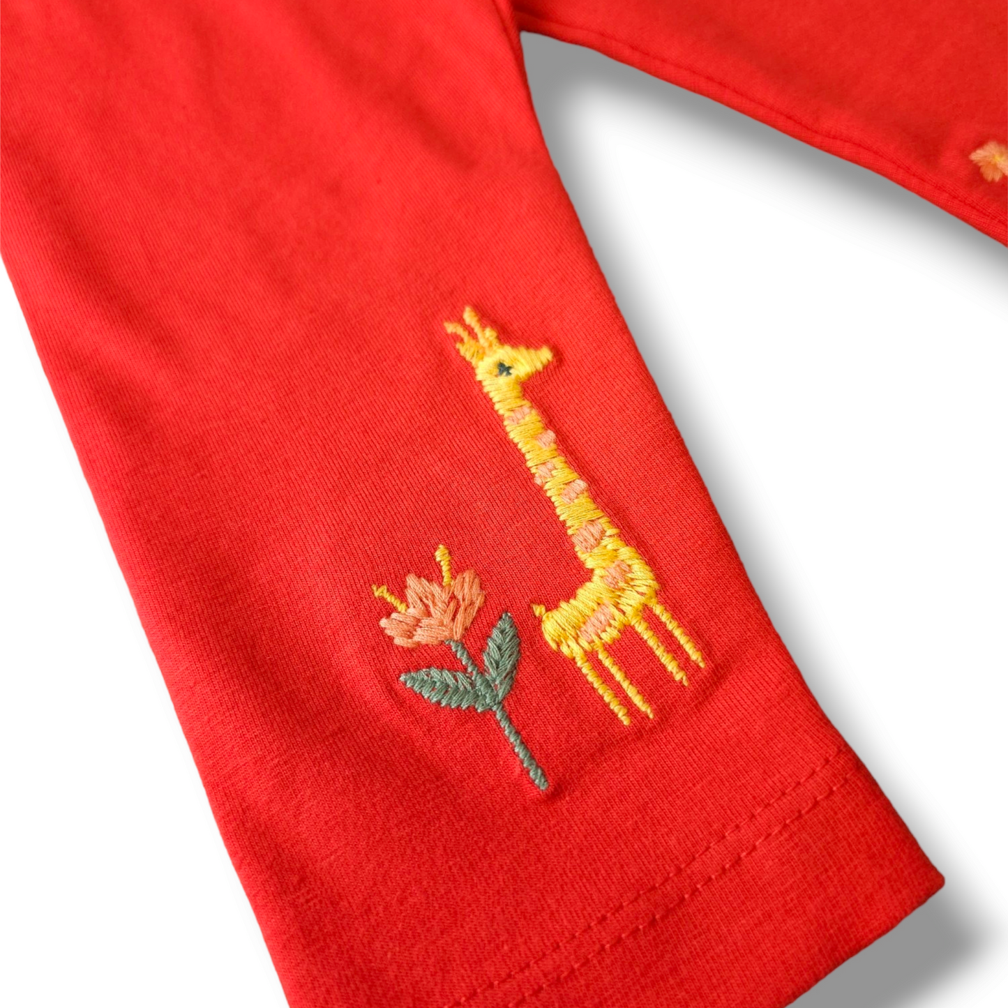 Nutmeg Embroidered Giraffe Elephant Leggings 3-6 Months