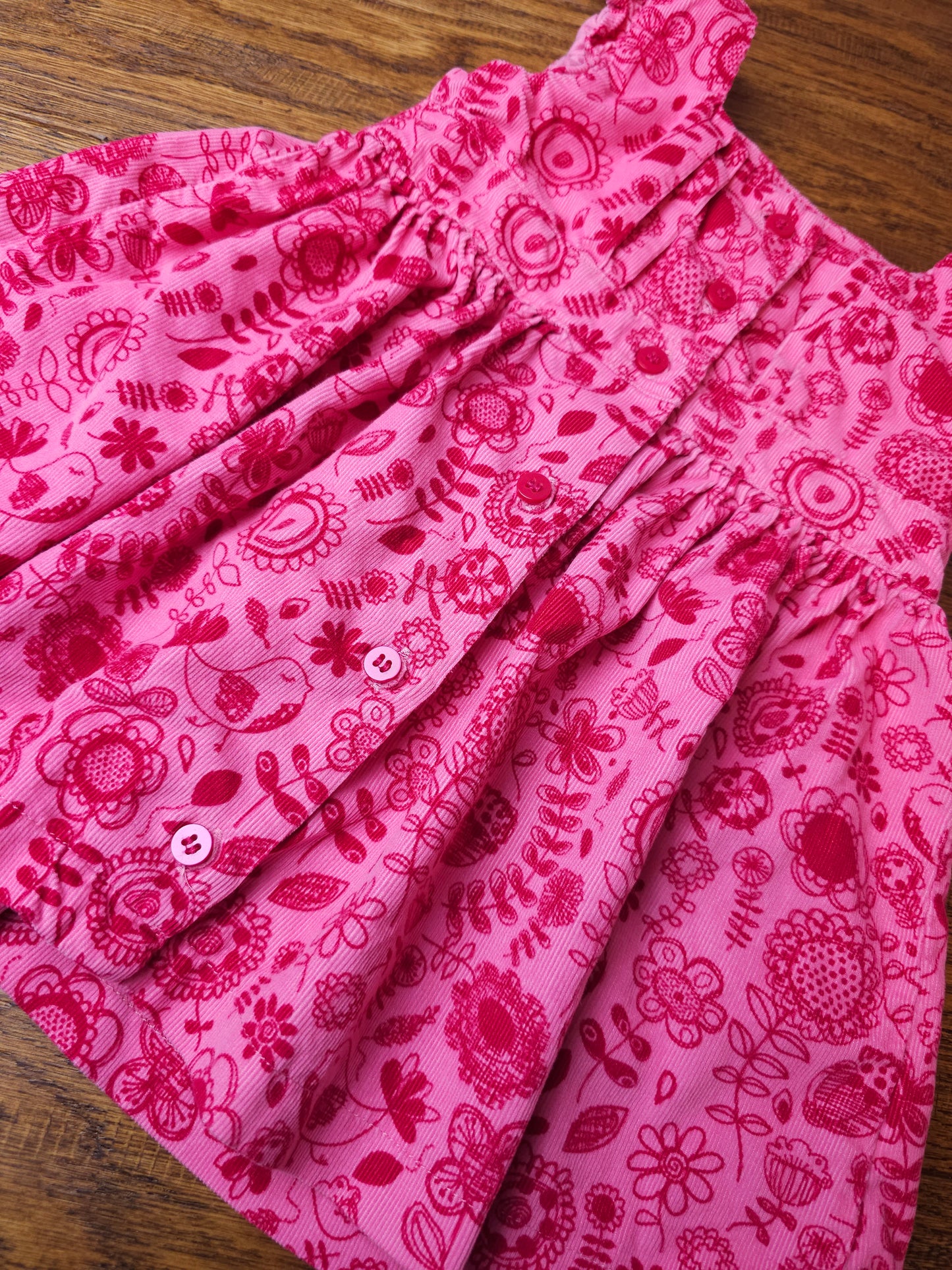 Marks and Spencer Flower Bird Cord Dress 3-6 Months