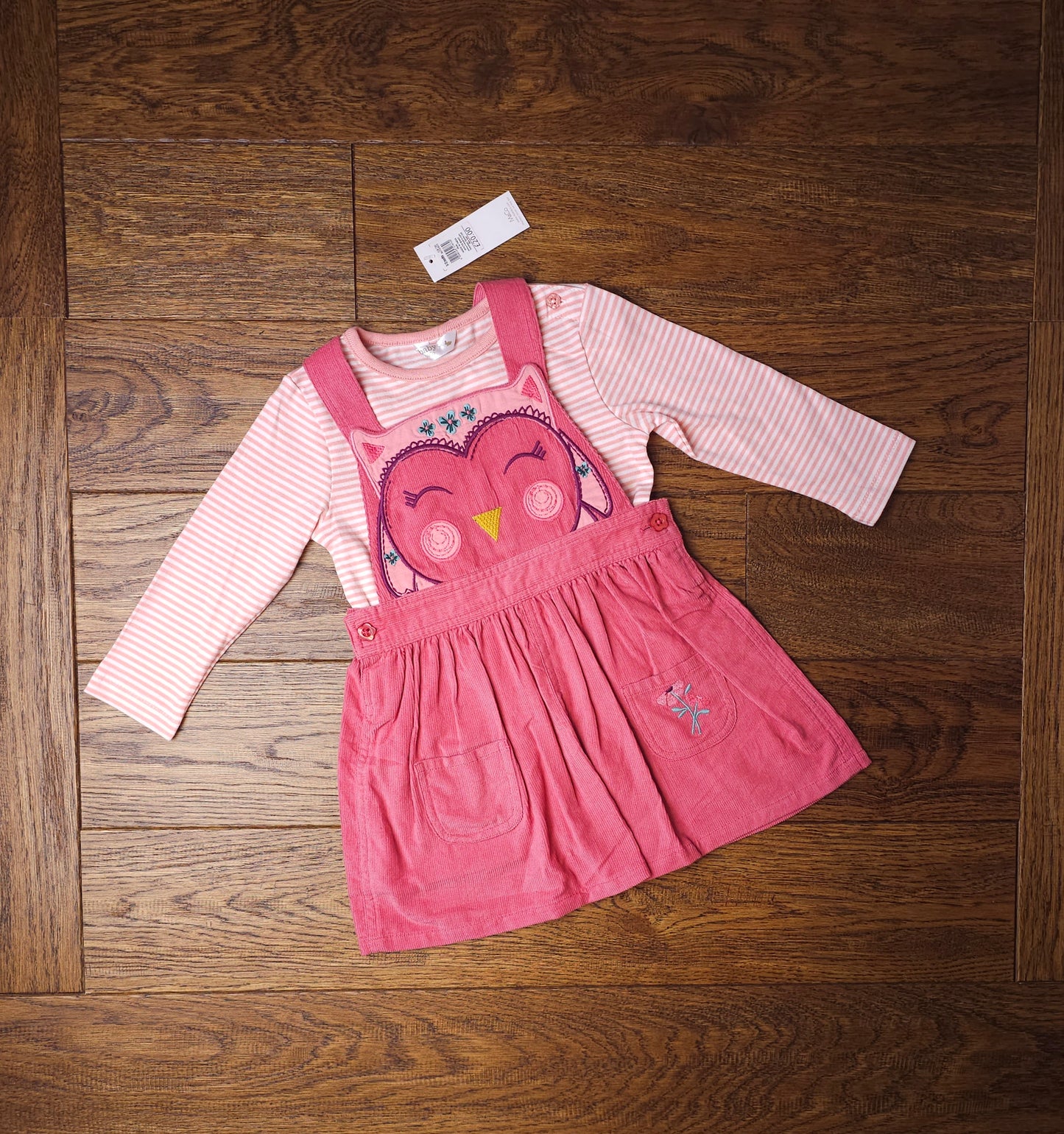 M&Co Cord Owl Dress Outfit 9-12 Months