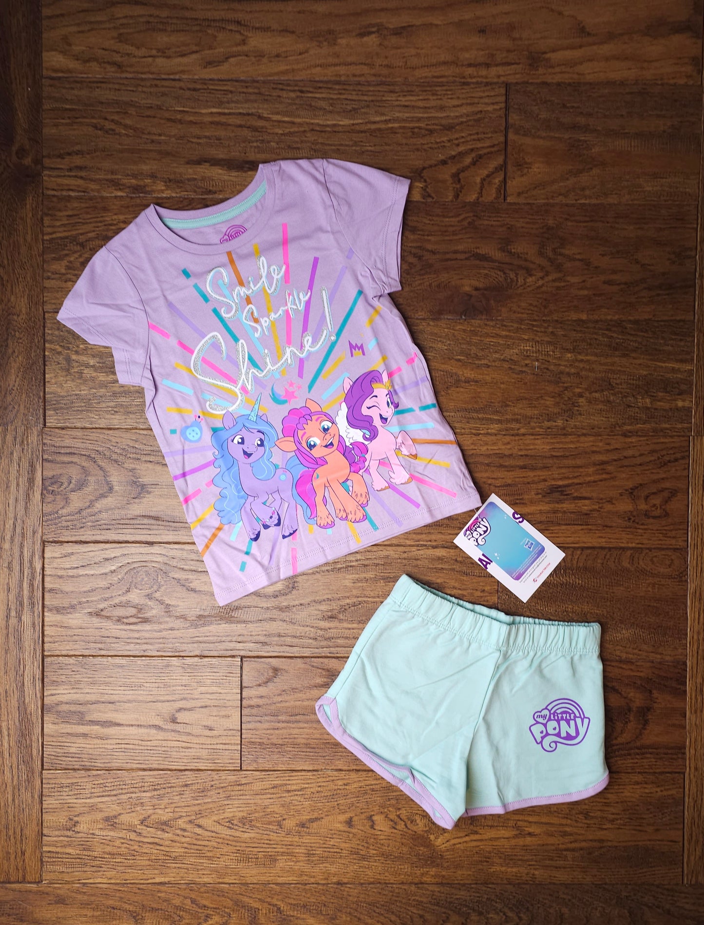 Official My Little Pony Smile Sparkle Shine Shorts and T-Shirt Outfit Set 3-4 Years, 4-5 Years, 5-6 Years