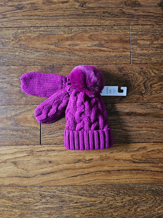 Next Purple Winter Hat and Mittens Set