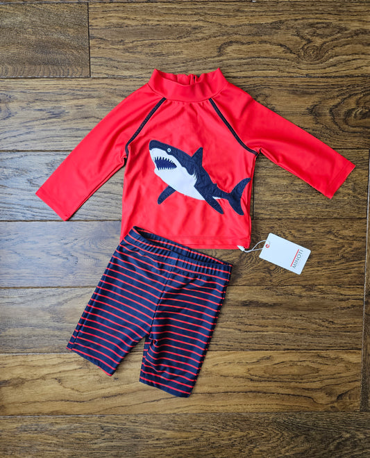 Minoti Shark Rash Vest and Shorts