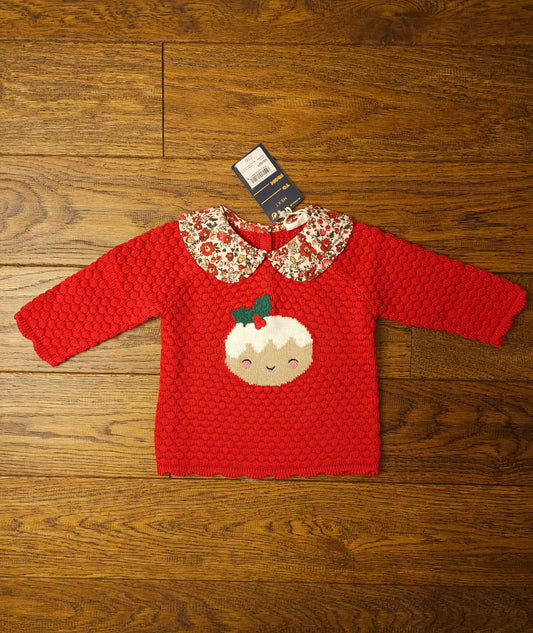 Next Collared Christmas Pudding Jumper Top