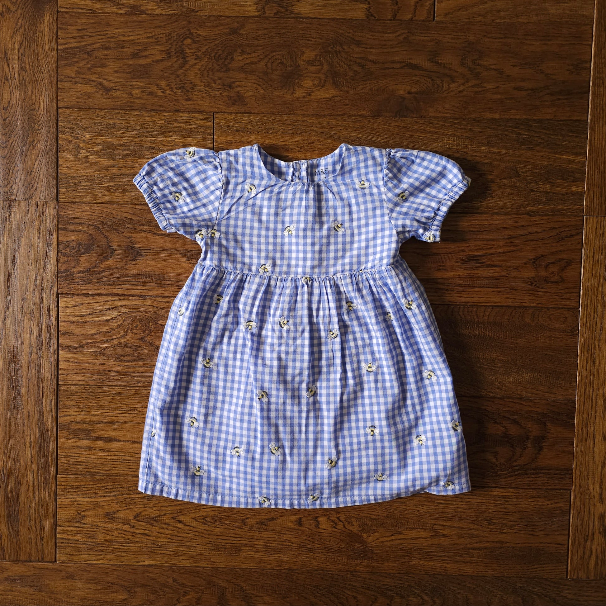 Marks and Spencer Embroidered Bee Check Dress Rednewt Kids Marks and Spencer Embroidered Bee Check Dress Rednewt Kids