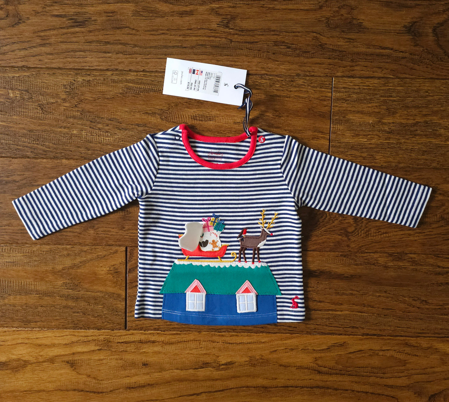 Joules Sleigh Christmas Top 0-3 Months