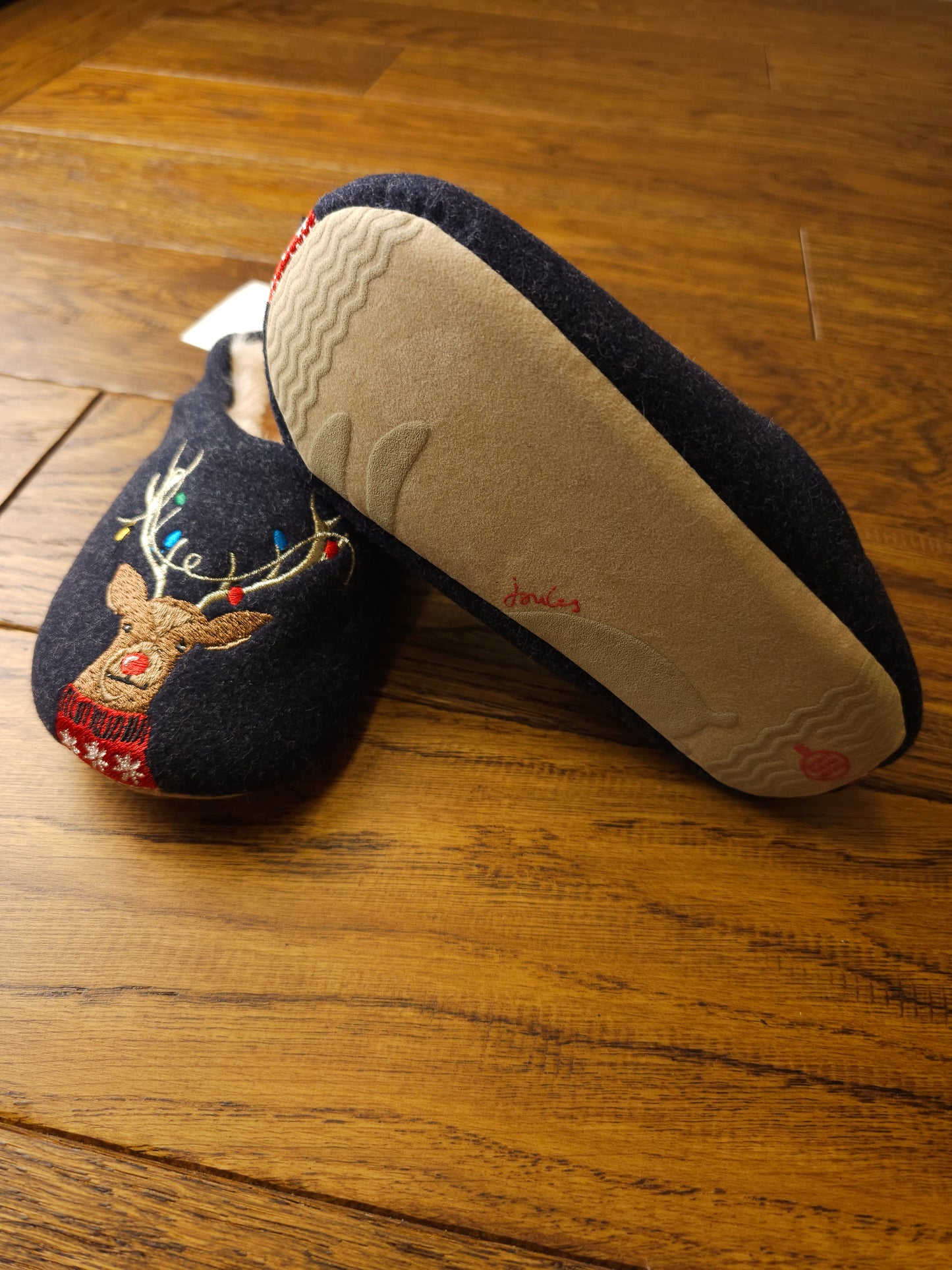 Joules Ruldolf Reindeer Christmas Slippers UK 10-11 Infant, UK 12-13 Infant, UK 1-2 Junior