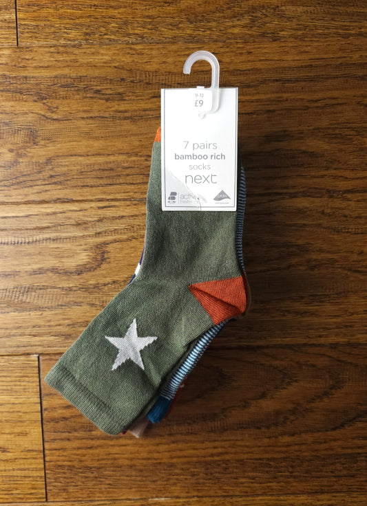 Next 7x Bamboo Rich Socks UK 6-8.5 Infant, UK 9-12 Infant, UK 4-6.5 Junior