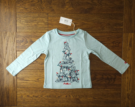 FatFace Animal Christmas Tree Long Sleeve Top