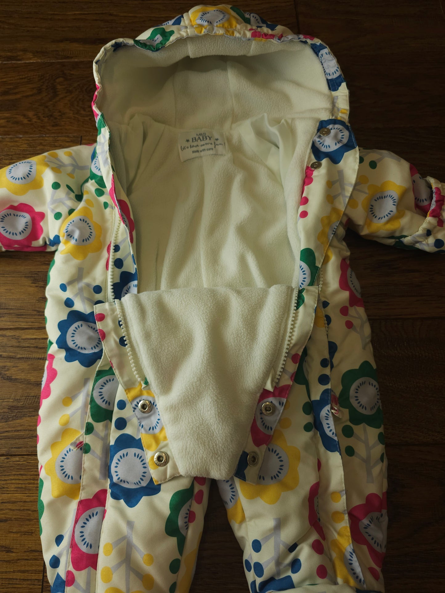 Marks and Spencer Flower Snowsuit Pramsuit 0-3 Months, 9-12 Months