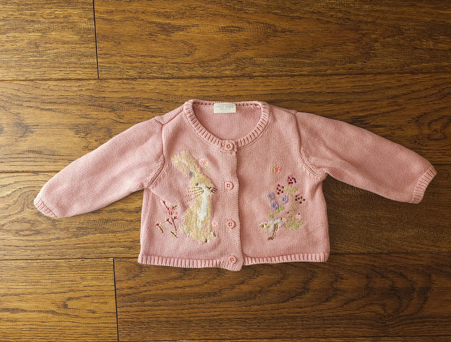 Next Embroidered Floral Rabbit Cardigan 0-3 Months