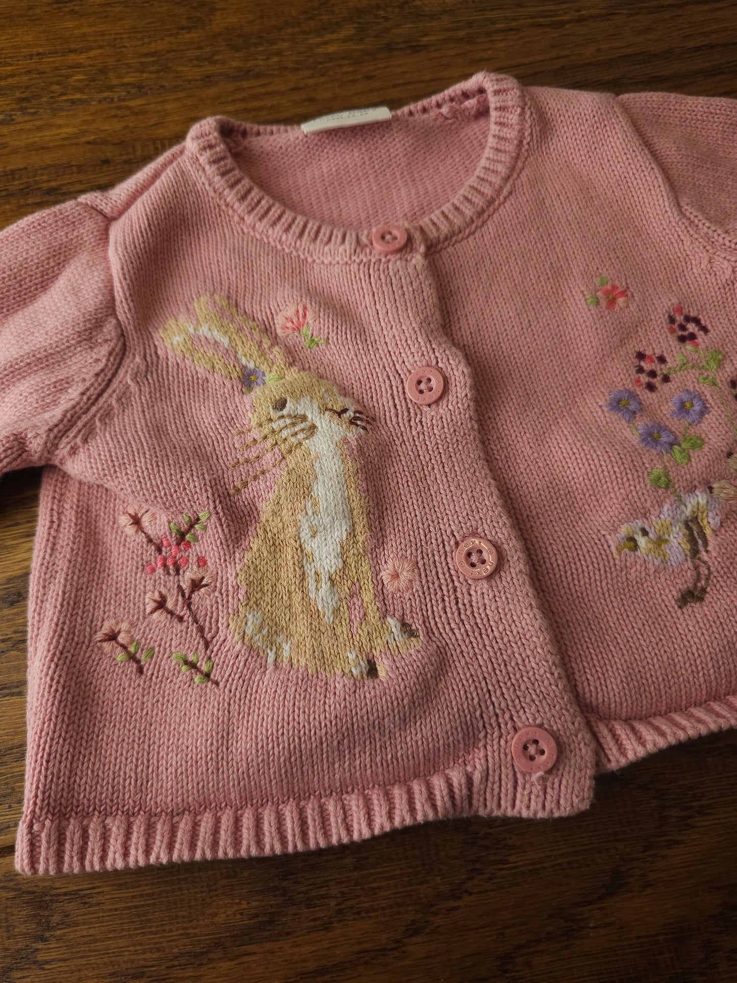 Next Embroidered Floral Rabbit Cardigan 0-3 Months