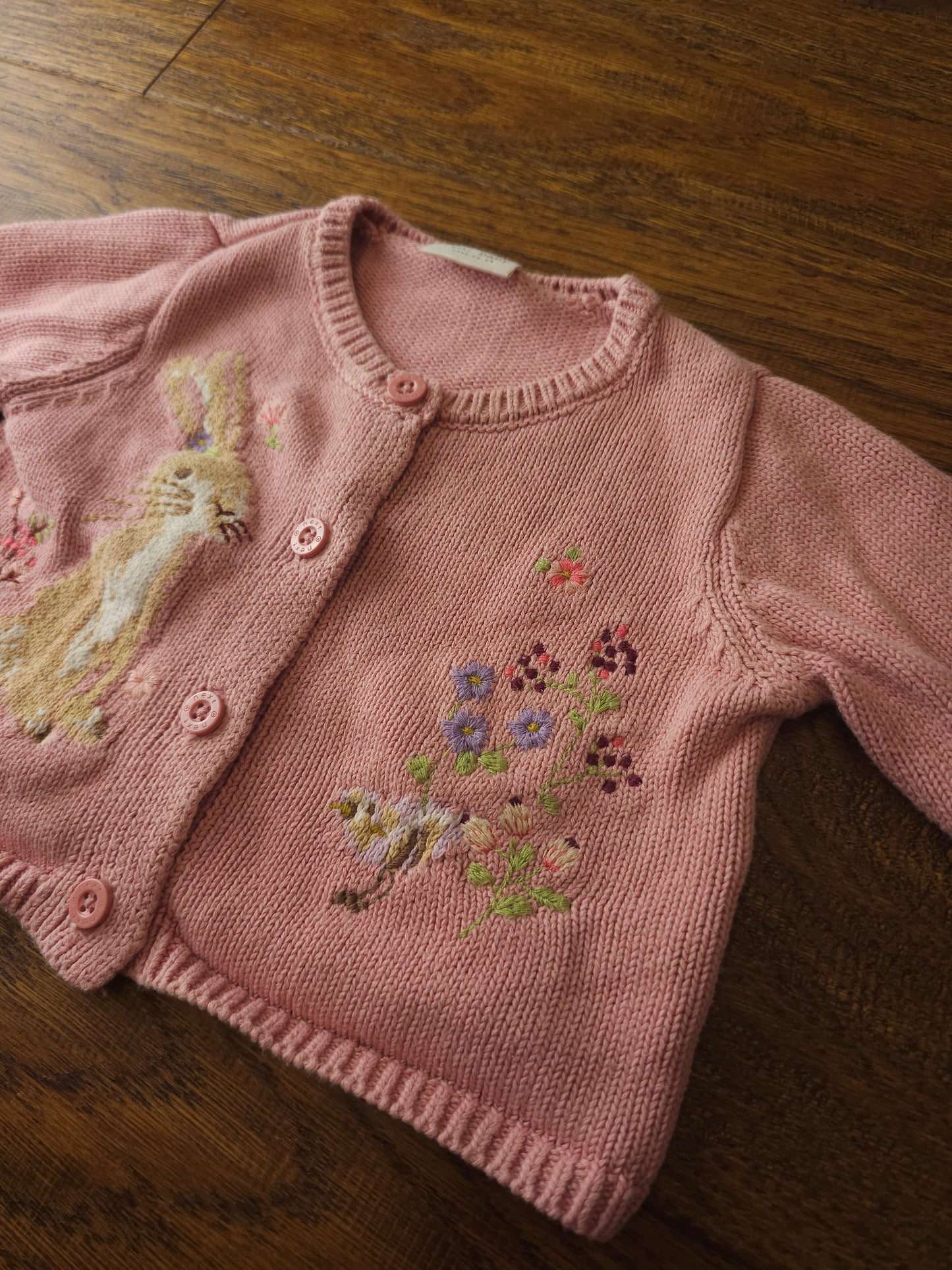 Next Embroidered Floral Rabbit Cardigan 0-3 Months