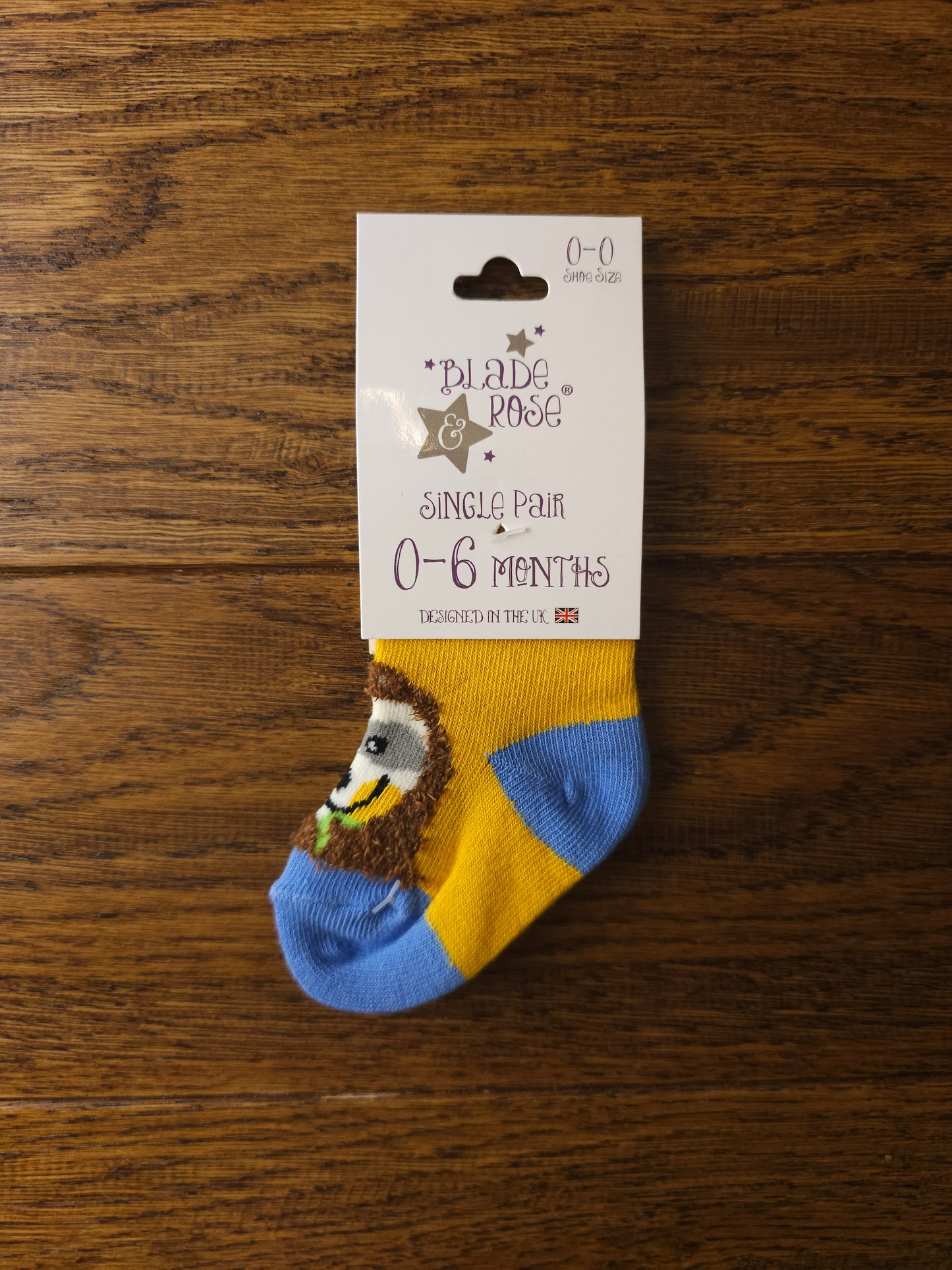 Blade and Rose Sloth Socks 0-6 Months