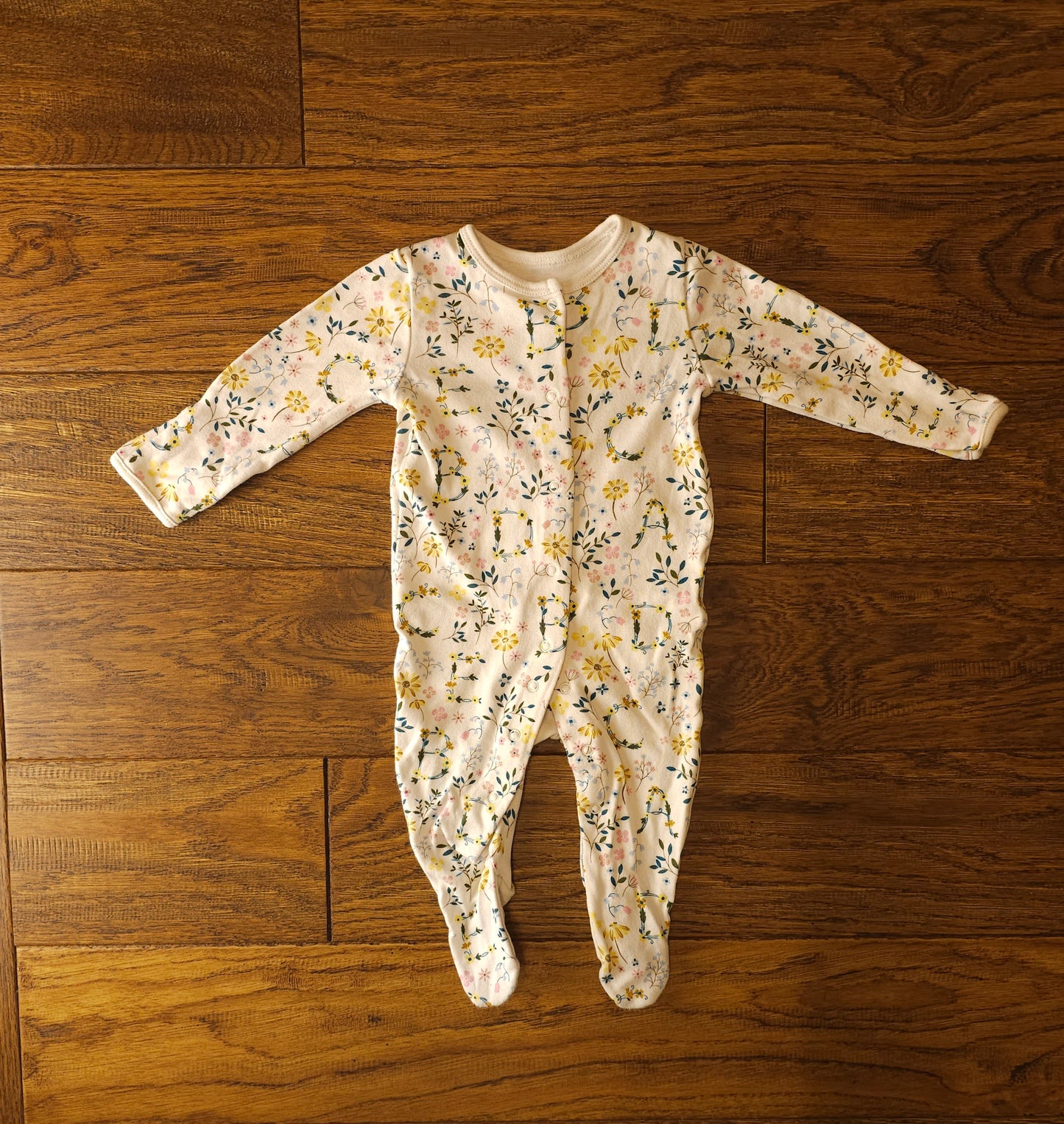 Mamas and Papas Floral ABC Sleepsuit 0-3 Months