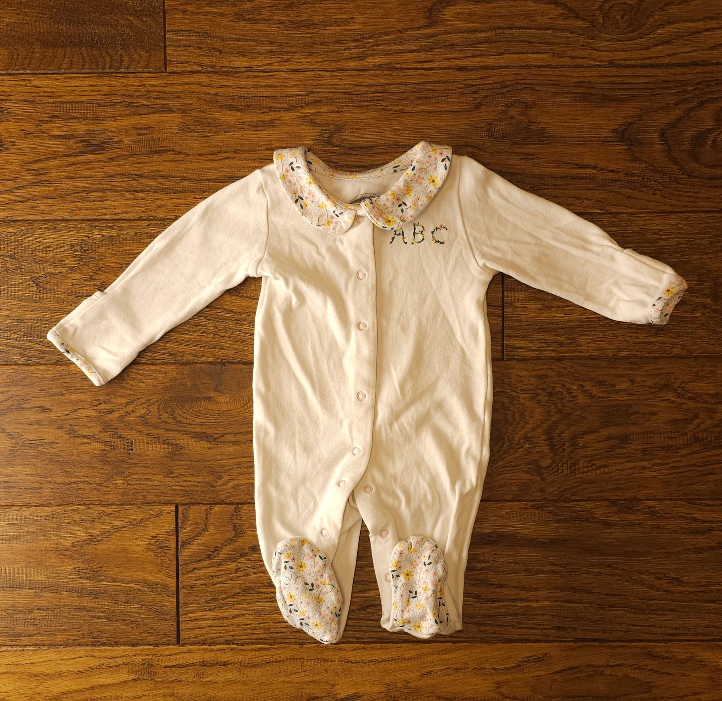 Mamas and Papas Floral Collared ABC Sleepsuit 0-3 Months