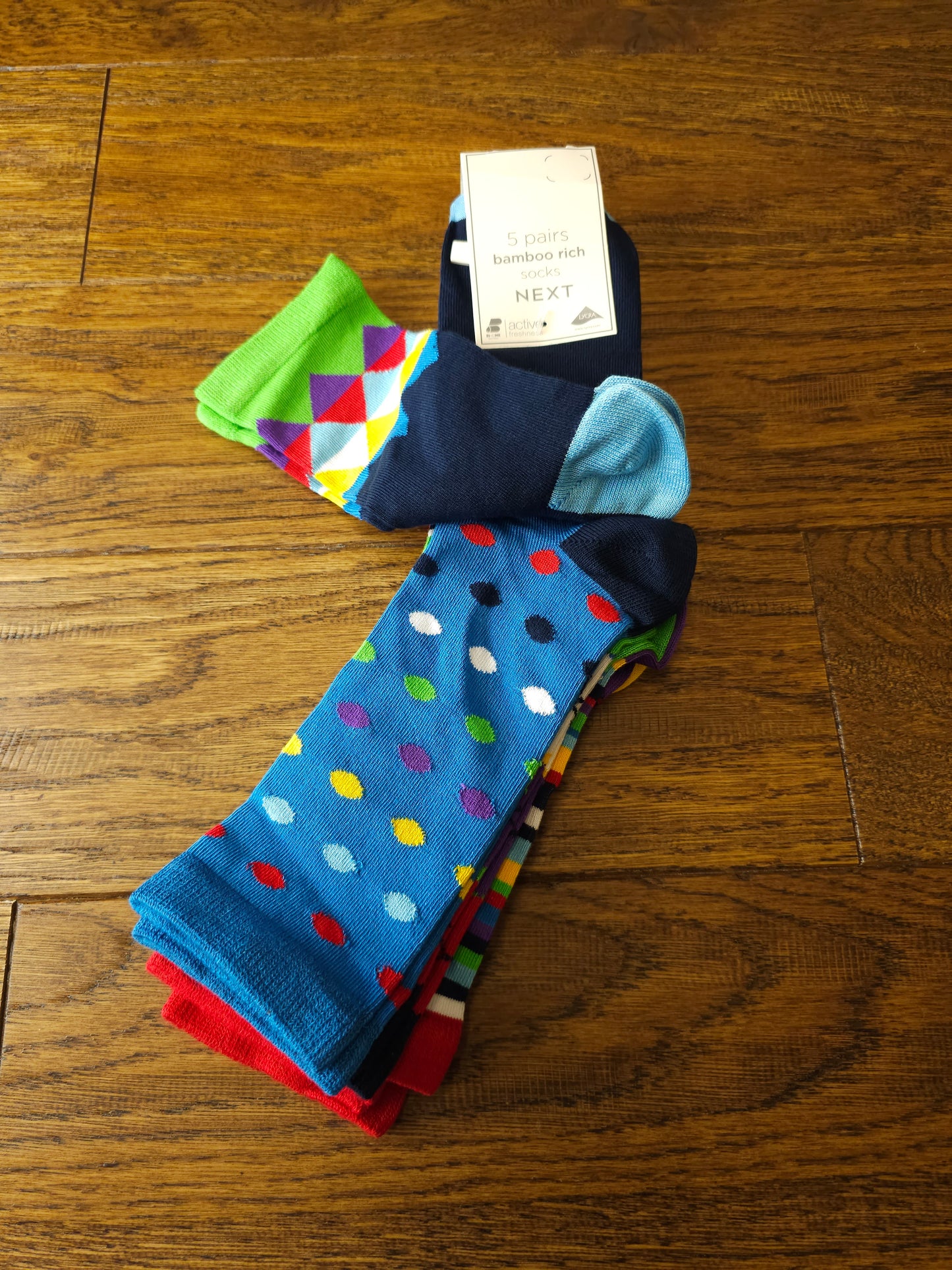 Next 5x Bamboo Rich Socks UK 9-12 Infant, UK 7-10 Adult