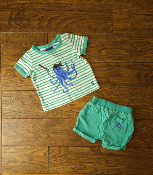 Joules Pirate Octopus T-Shirt and Shorts Set