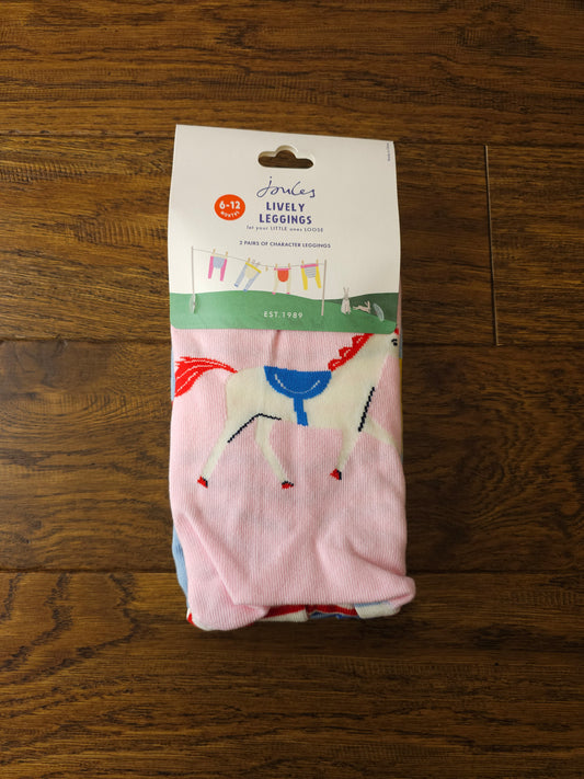 Joules 2x Lively Leggings Horse Rainbow