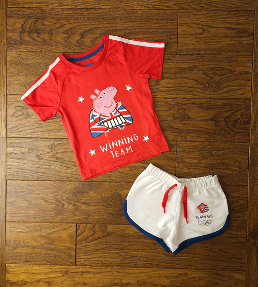 Peppa Pig Team GB Olympic Shorts and T-Shirt Set