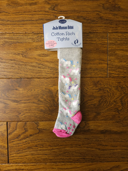 Jojo Maman Anti-Slip Unicorn Tights 0-6 Months