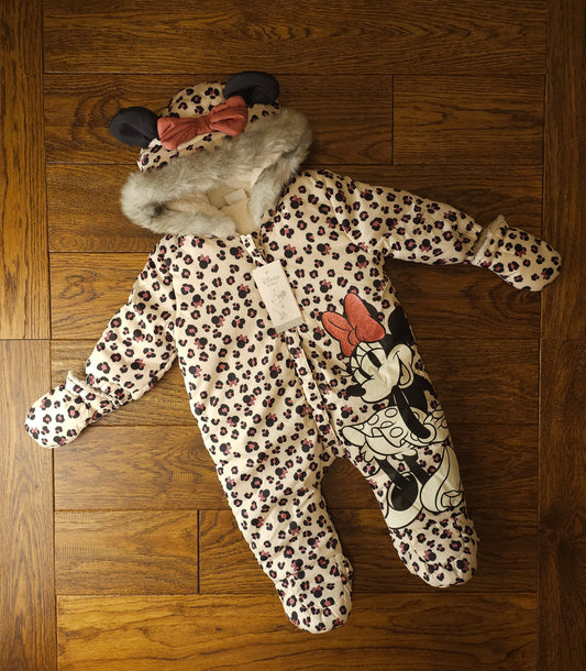 Disney Minnie Mouse Snowsuit Pramsuit 3-6 Months