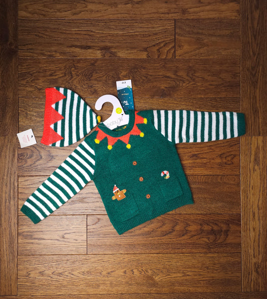 TU Elf Christmas Jumper With Matching Hat 9-12 Months, 12-18 Months