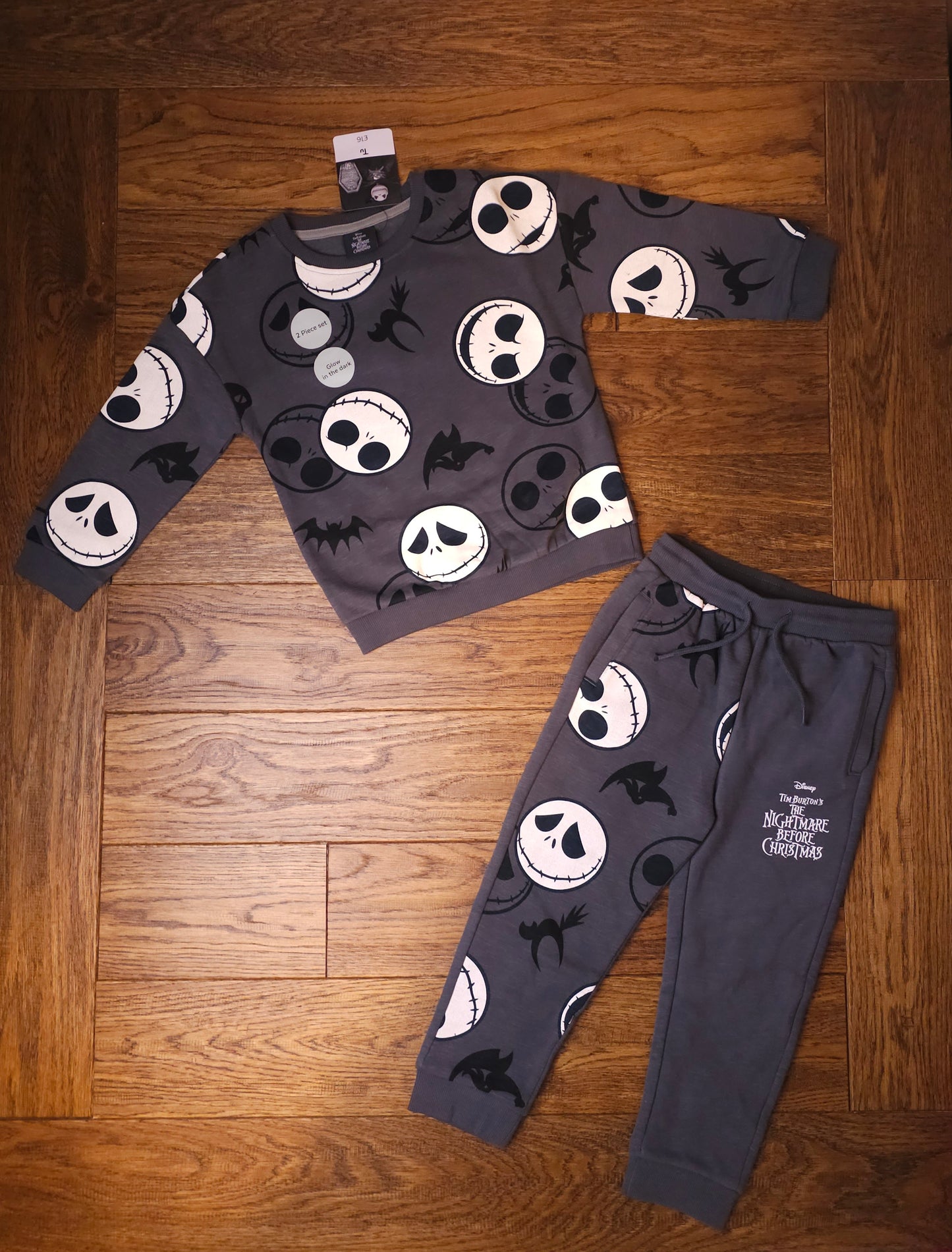 Disney Nightmare Before Christmas Glow In the Dark Sweater And Joggers Set 1-2 Years, 2-3 Years, 3-4 Years