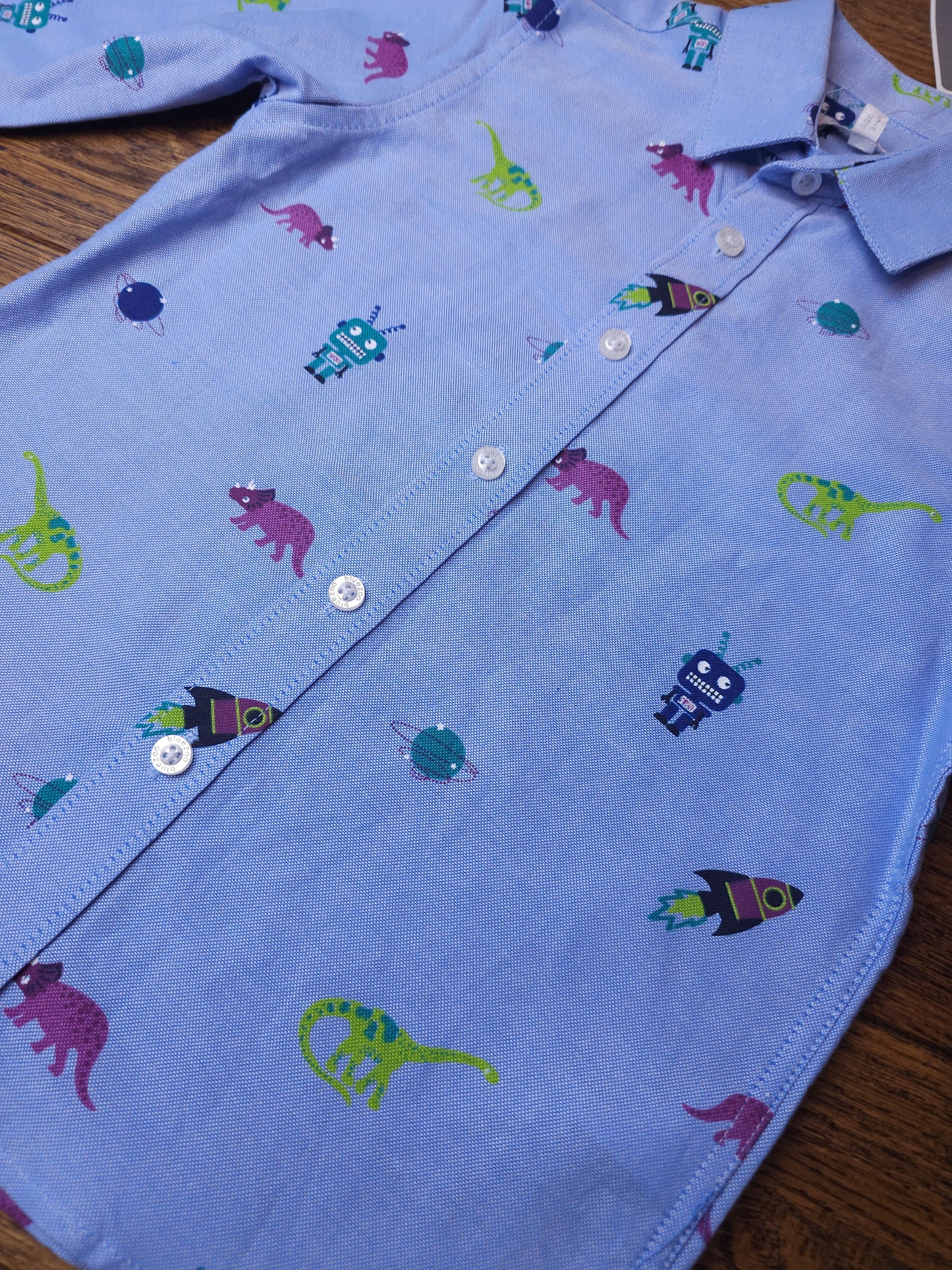 Bluezoo Dinosaur Rocket Robot Shirt 3-4 Years