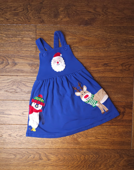 Jojo Maman Christmas Pinafore Dress 3-4 Years