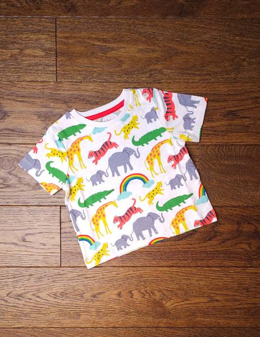 Boden Rainbow Safari Animal T-Shirt 3-6 Months, 6-9 Months, 9-12 Months