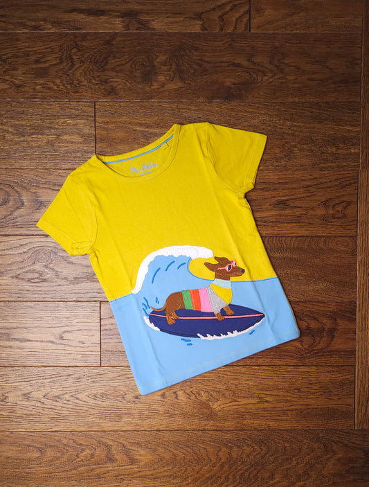 Boden Surfing Dog Applique T-Shirt 5-6 Years, 6-7 Years