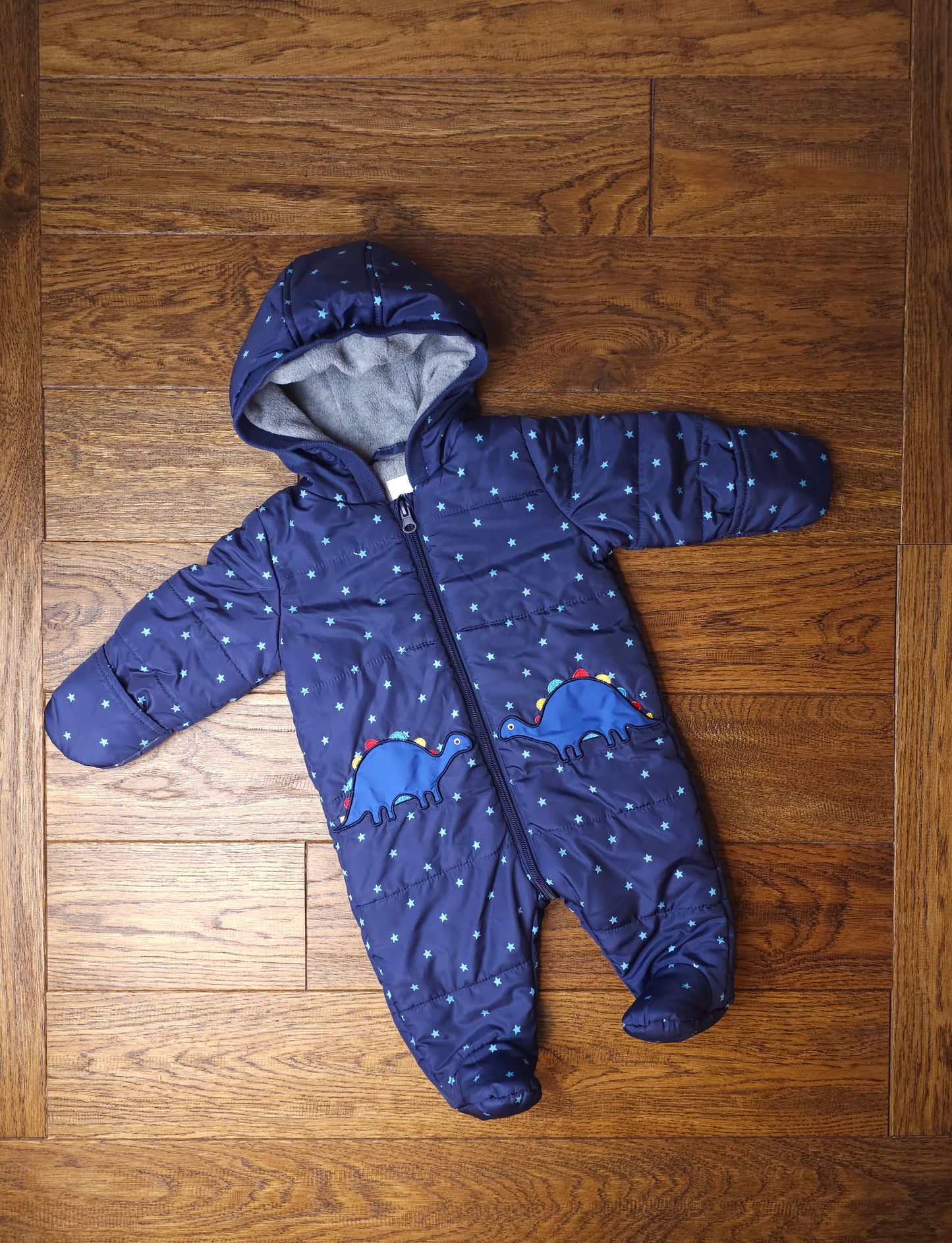 Blue Zoo Starry Dinosaur Snowsuit Pramsuit 0-3 Months