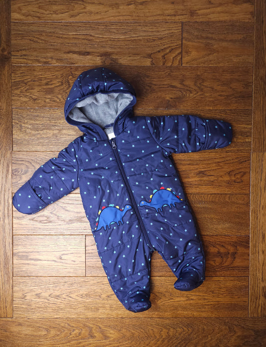 Blue Zoo Starry Dinosaur Snowsuit Pramsuit 0-3 Months