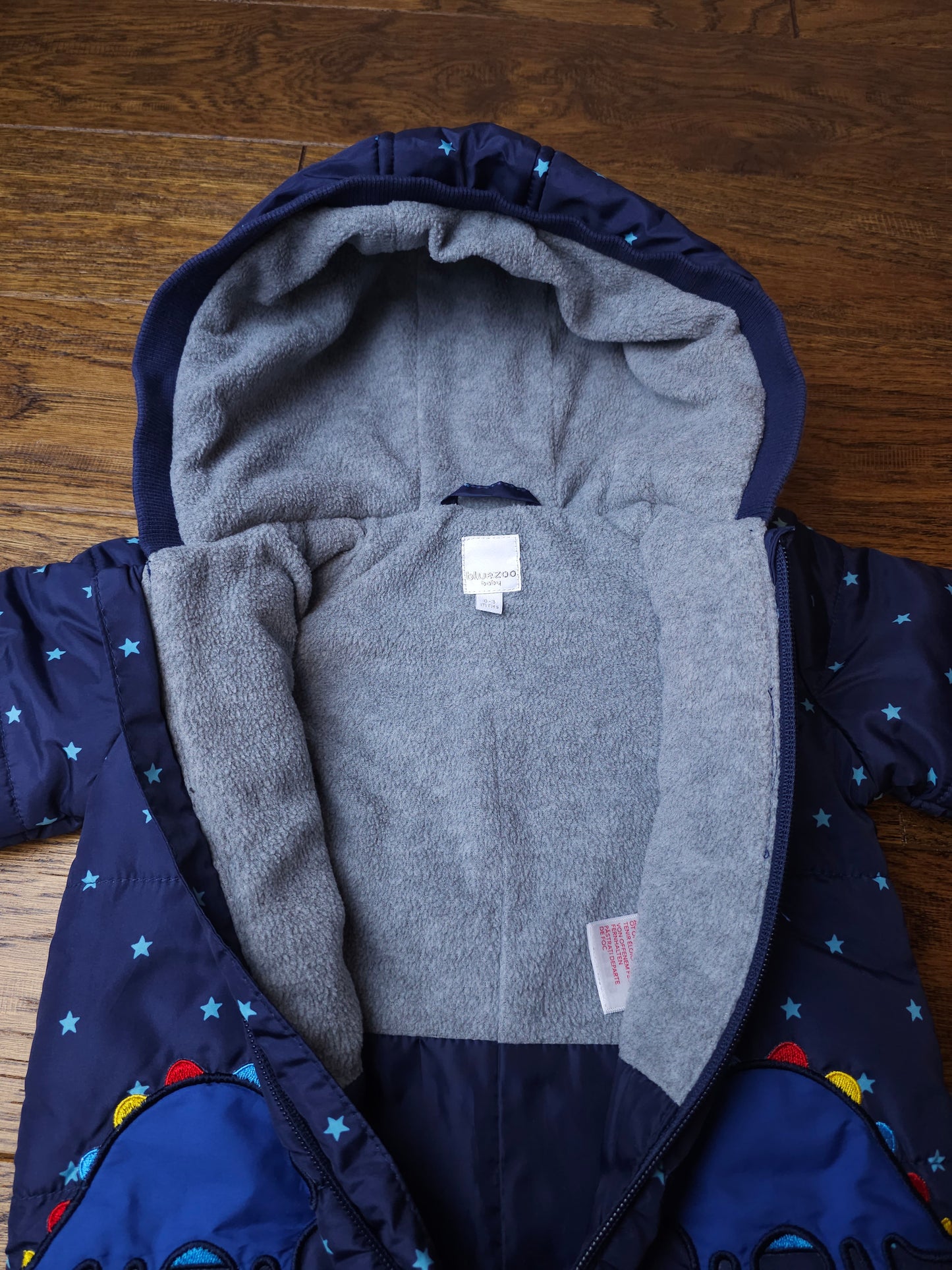 Blue Zoo Starry Dinosaur Snowsuit Pramsuit 0-3 Months