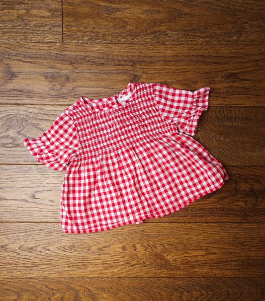 Zara Gingham Tunic Top 3-6 Months