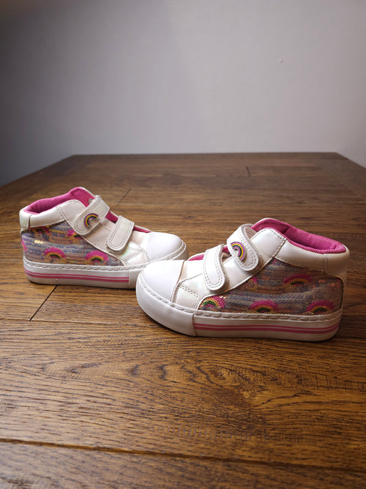 George Rainbow Sequin Velcro Trainers UK 11 Child M