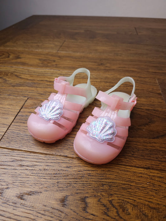 Primark Glitter Shell Jelly Sandals UK 8 Infant M