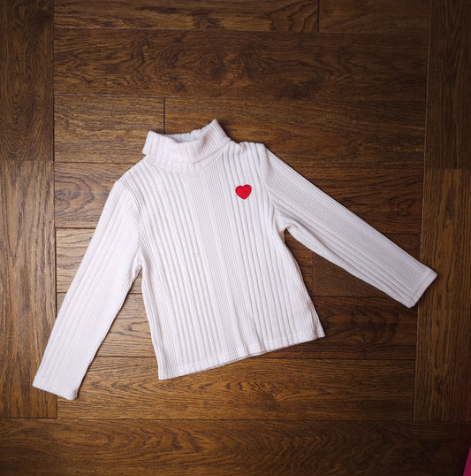 Shein Heart Turtleneck Top 6 Years M