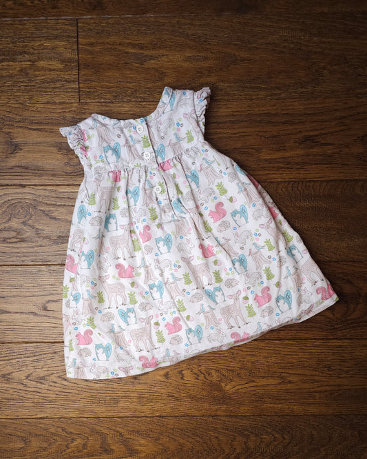 John Lewis Woodland Animal Cord Dress 6-9 Months