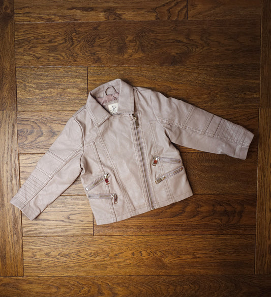 River Island Lined Faux Leather Jacket 2-3 Years