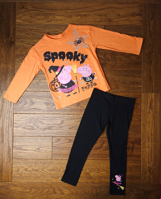 Official Peppa Pig Halloween Top and Leggings Outfit 4-5 Years