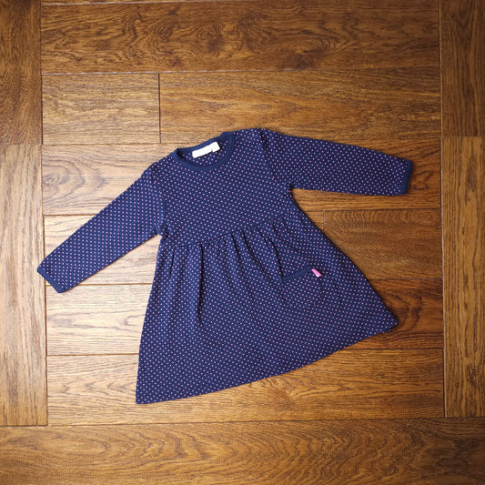 Jojo Maman 100% Cotton Spotted Dress 6-12 Months