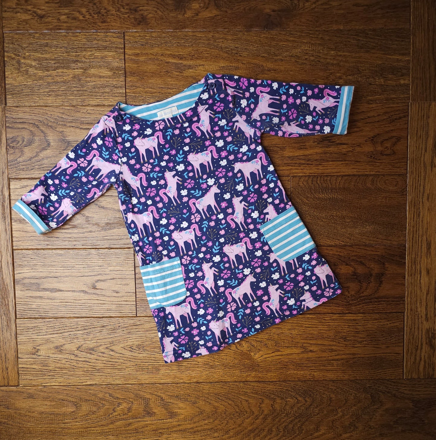 Jojo Maman Floral Unicorn Tunic Dress 18-24 Months