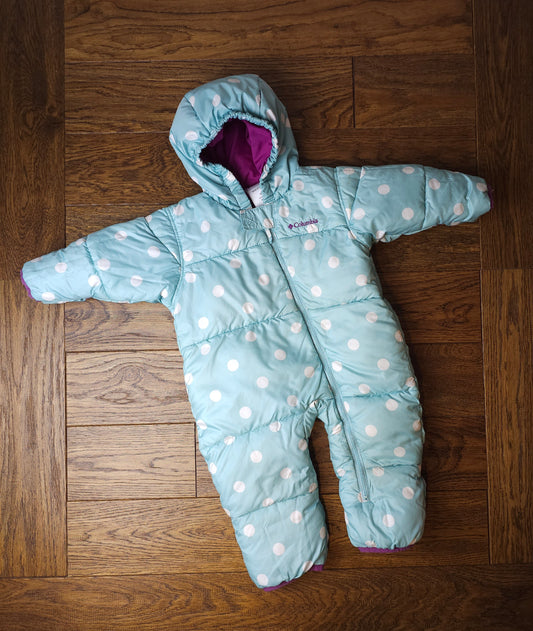 Columbia Spotty Down Feather Snowsuit 12-18 Months