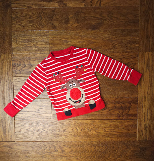 Next Rudolph Reindeer Christmas Sweatshirt Top 2-3 Years