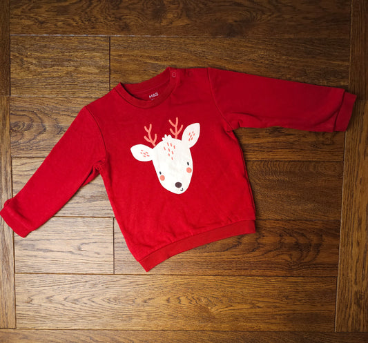 Marks and Spencer Reindeer Christmas Jumper 18-24 Months