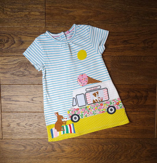Boden Ice Cream Van Applique Tunic Dress 2-3 Years