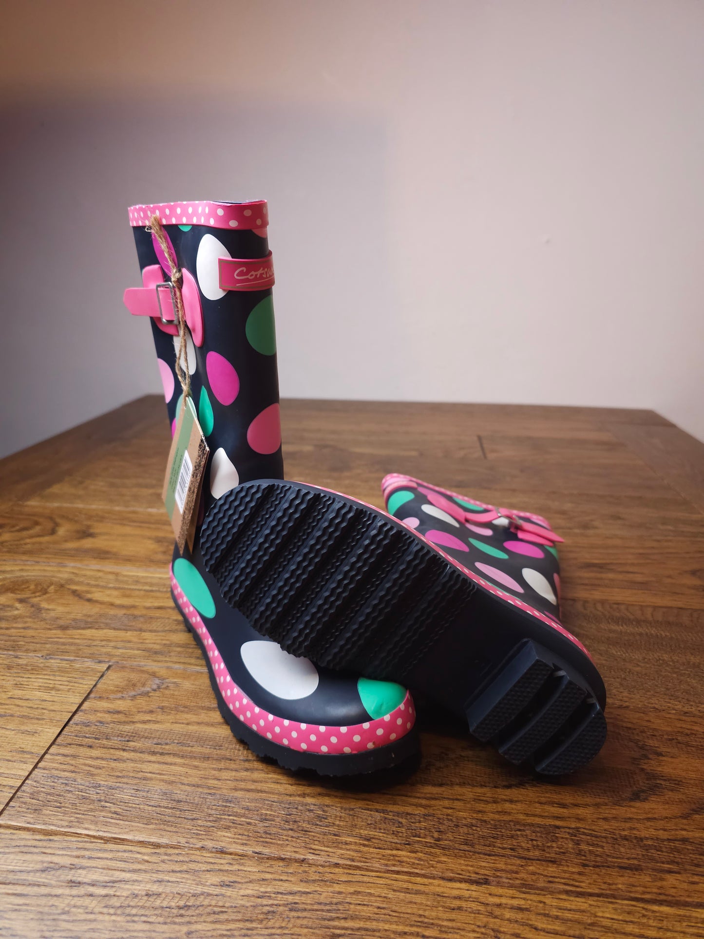 Cotswold Polkadot Dotty Welly Wellington Boots, UK 12 Child, UK 13 Child, UK 2 Junior, UK 4 Junior