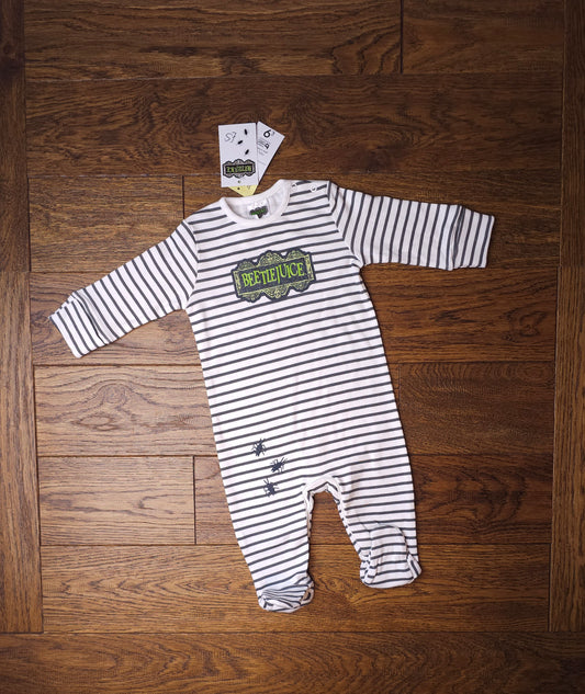 Matalan Beetlejuice Halloween Bodysuit Sleepsuit Costume 0-3 Months, 3-6 Months
