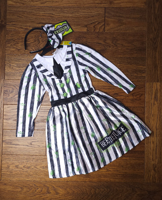 Matalan Beetlejuice Halloween Costume With Headband 4-5 Years
